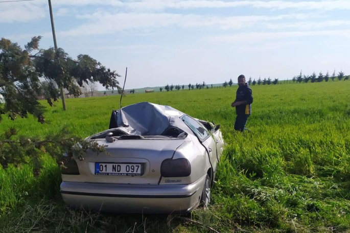 Adıyaman'da Takla Atan Otomobilden Mucizevi Kurtuluş