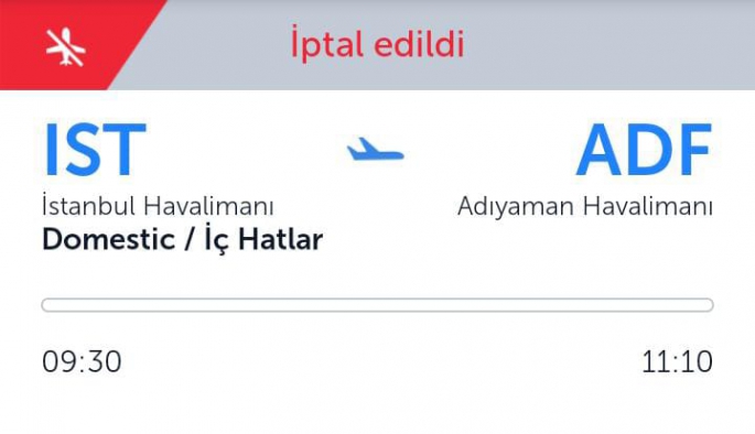 Adıyaman’da uçak seferlerine rüzgar engeli