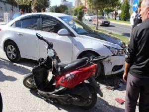Otomobil Motosikletle Çarpıştı; 1 Yaralı