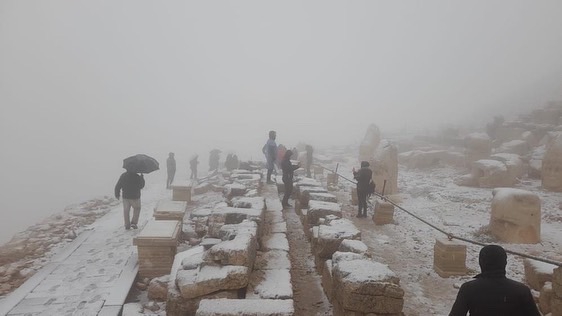 Adıyaman Nemrut Dağı’na Yılın İlk Kar’ı Yağdı 1
