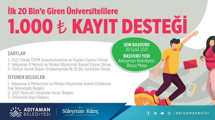 Adıyaman Belediyesinden başarılı öğrencilere destek
