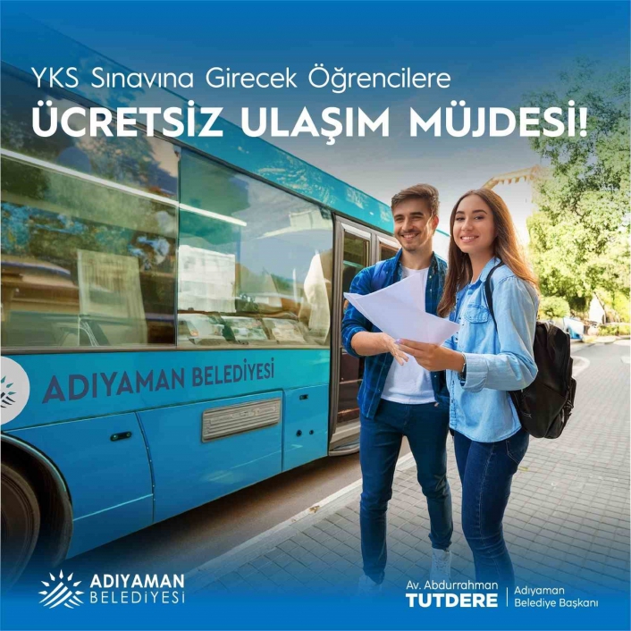 Adıyaman Belediyesinden YKS öğrencilerine ücretsiz ulaşım desteği

