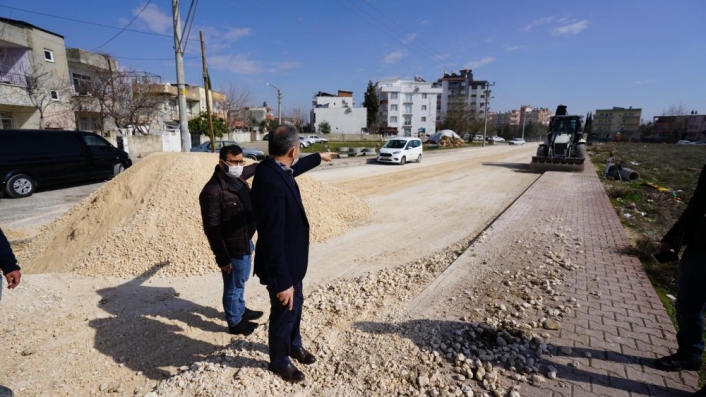 Başkan Kılınç, Dumlupınar Caddesindeki çalışmaları yerinde inceledi