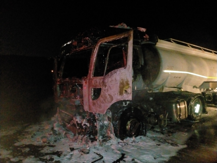 Adıyaman'da Benzin Yüklü Tanker Alev Aldı