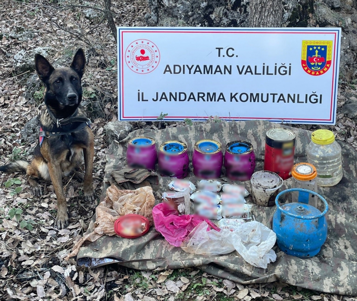 Dedektör köpek Leylak, teröristlere ait erzak ve lojistik malzeme buldu
