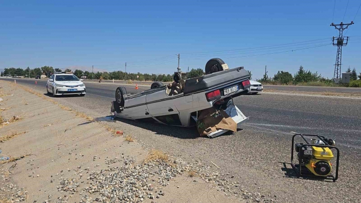 Adıyaman'da Otomobil takla attı: 1 yaralı